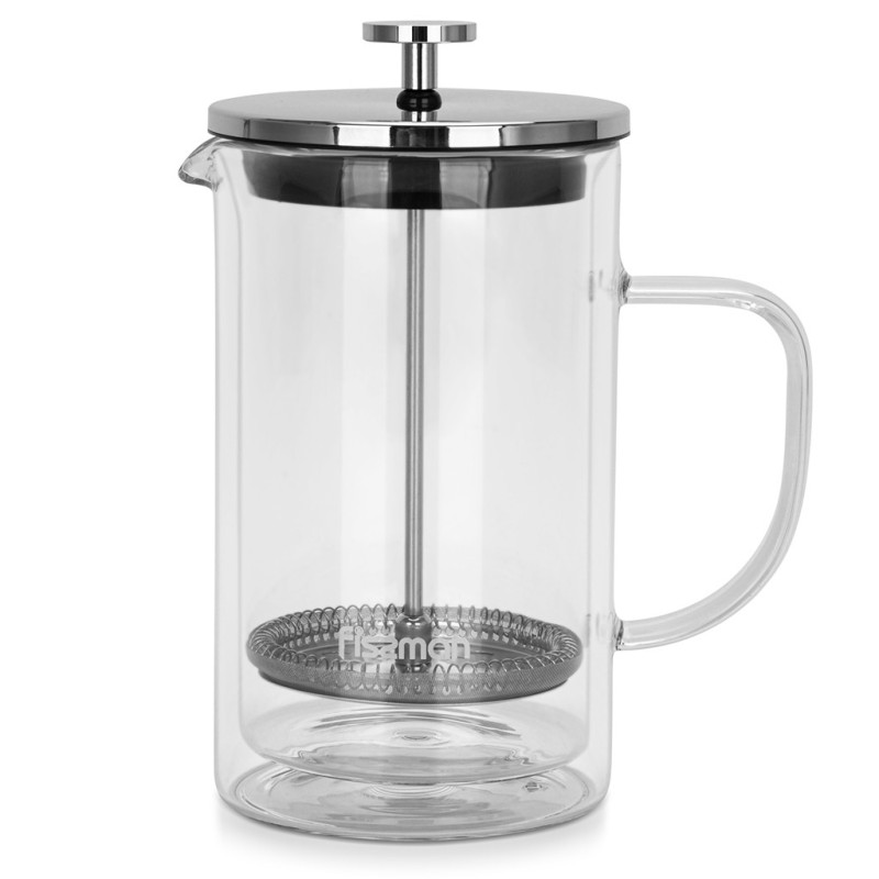 Double wall French press coffee maker CARTADO 1000 ml (borosilicate glass)
