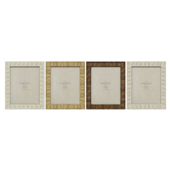 Fotoraam Home ESPRIT Beež Naturaalne Kristall polüstüreen Skandinaavia 25,5 X 2 X 30,5 cm (4 Ühikut),,,