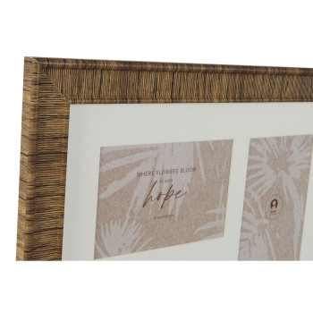 Fotoraam Home ESPRIT Pruun Beež Naturaalne Elevandiluu Kristall polüstüreen Skandinaavia 38 x 2 x 38 cm (4 Ühikut),,,