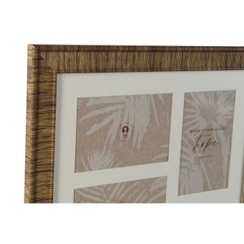 Nuotraukų rėmelis Home ESPRIT Ruda Rusvai gelsva Natūralus Dramblio kaulas Stiklas polistirenas Skandinavijos 34 X 2 X 38 cm (4,