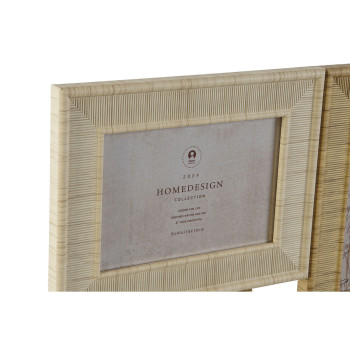 Фото рамка Home ESPRIT Бежевый Натуральный Стеклянный полистирол Скандинавский 36 X 2 X 36 cm