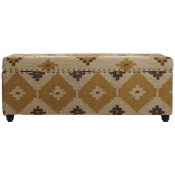 Chest Home ESPRIT Beige Mustard Cotton 120 x 40 x 45 cm,,,