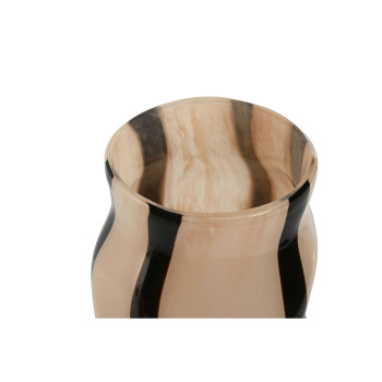 Vaas Home ESPRIT Must Kreemikas Kristall Kaasaegne 15 x 15 x 29,2 cm,,,