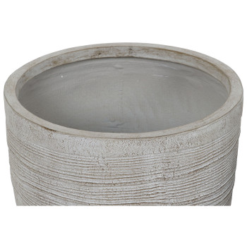 Set of Planters Home ESPRIT Beige Fibreglass Magnesium 45 x 45 x 43 cm (3 Units),,,
