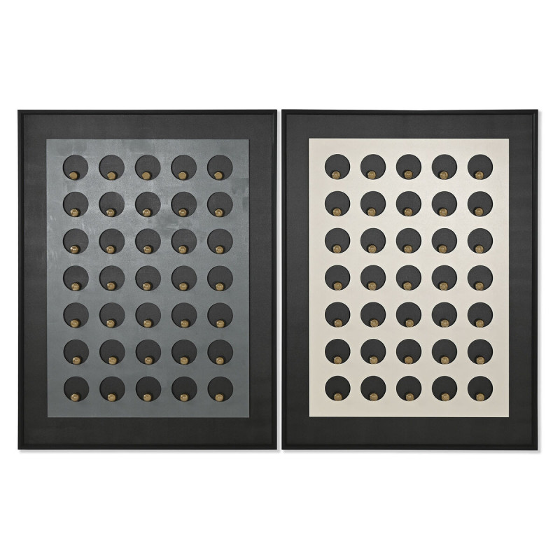 Картина Home ESPRIT Белый Чёрный Позолоченный современный 90 x 3,5 x 120 cm (2 штук)