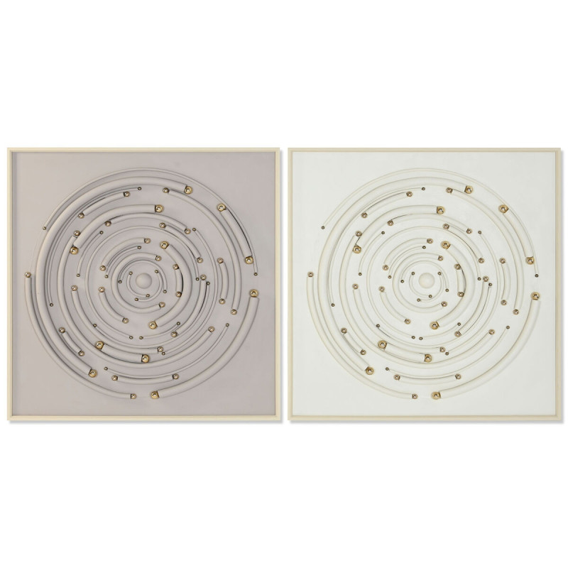 Картина Home ESPRIT Бежевый Серый современный круги 100 x 3,5 x 100 cm (2 штук)