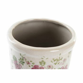 Vaas DKD Home Decor Valge Roheline Kastanpruun Keraamika Shabby Chic (14 x 14 x 25 cm),,,