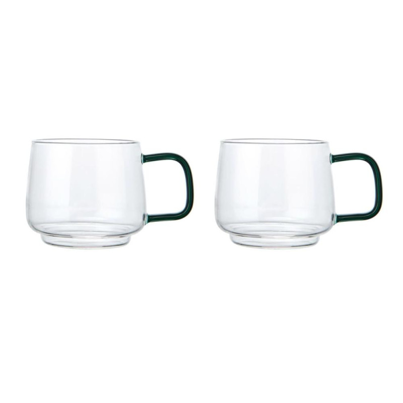 LA CAFETIÈRE KRŪZES 275ML, SET.2PC., STIKLS, AR ZAĻIEM PEN URIEM, La Cafetiere