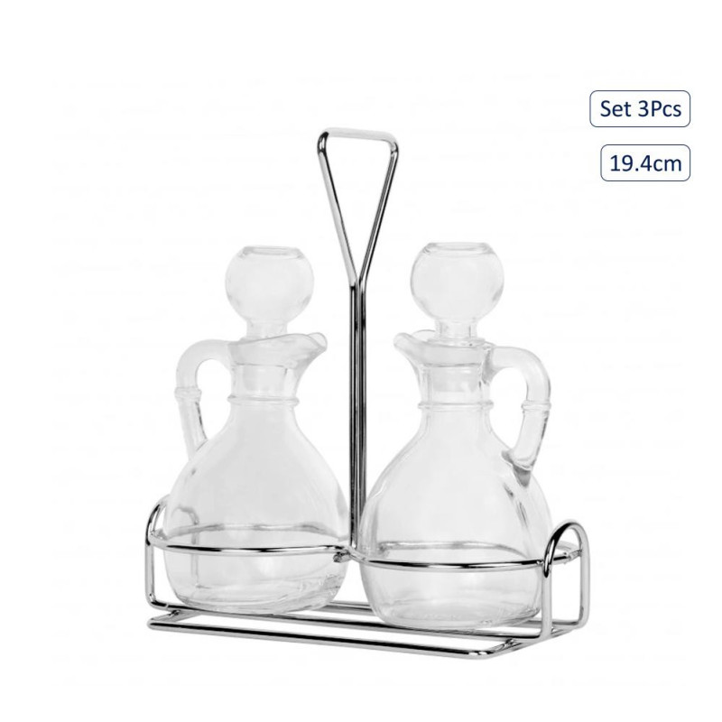 EĻĻAS UN ETIĶA PUDELĪŠU 177ML SET.2PC.. STATĪVĀ, STIKLS/METĀLS, Anitex