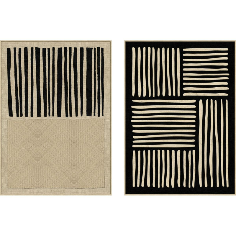 Картина Home ESPRIT Чёрный Бежевый город 103 x 4,5 x 143 cm (2 штук)