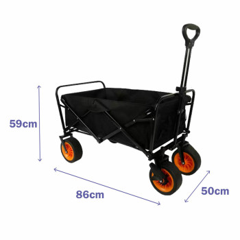Marbueno Folding Multi-Purpose Trolley Steel 200 KG Black Garden, Beach, Camping 86X50X59 cm,,,