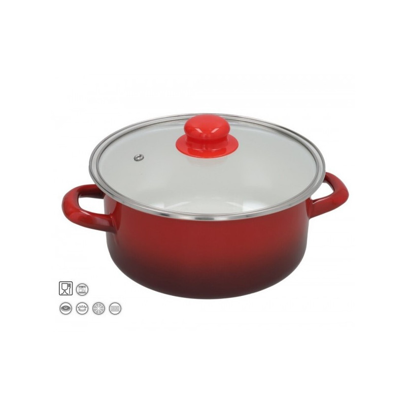 Puodas emaljētsjēts 22cm 2.5L с крышкой traukskc. MOON