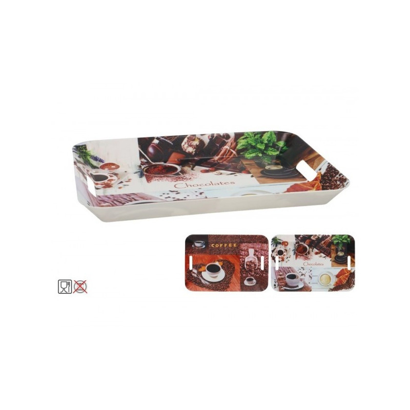 Padėklas plast. 41*28cm 29110 COFFEE