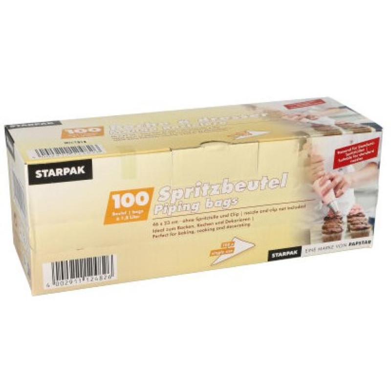 KONDITOREJAS MAISIŅI 100ШТ. ., 1.8L, 46x23CM, LDPE PLASTMASA 1.0265kg/iepak., Pap Star