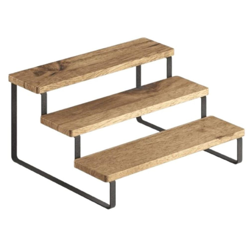 YORK LAVA PLAUKTS GARŠVIELĀM 27x23x13CM, 3-STĀVU, MELNS/KOKS, NER.TĒR./AKĀCIJA, TOUCH THERM PĀRKL., Metaltex