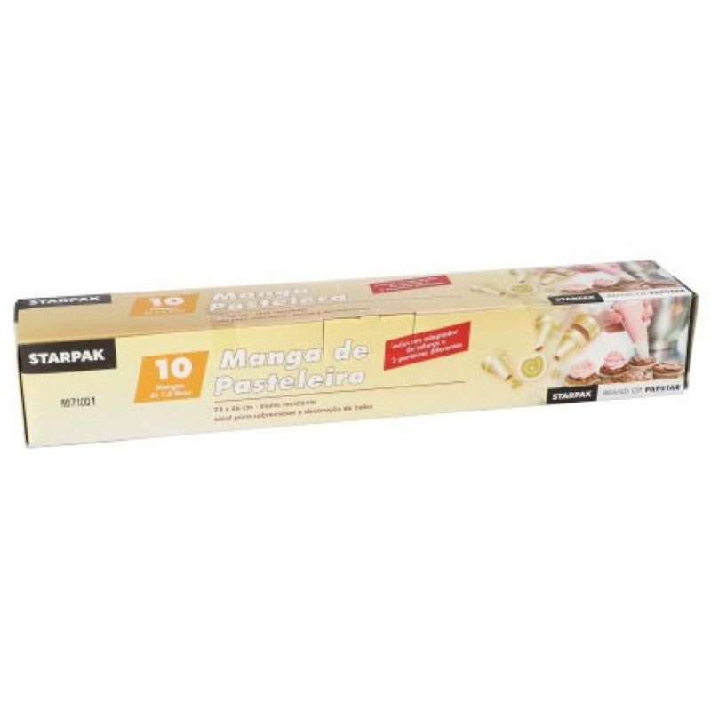 KONDITOREJAS MAISIŅI 10PC.., 1.8L, 46x23CM, AR 3 KOND.UZGAĻIEM, LDPE PLASTMASA 0.1316kg/iepak., Pap Star