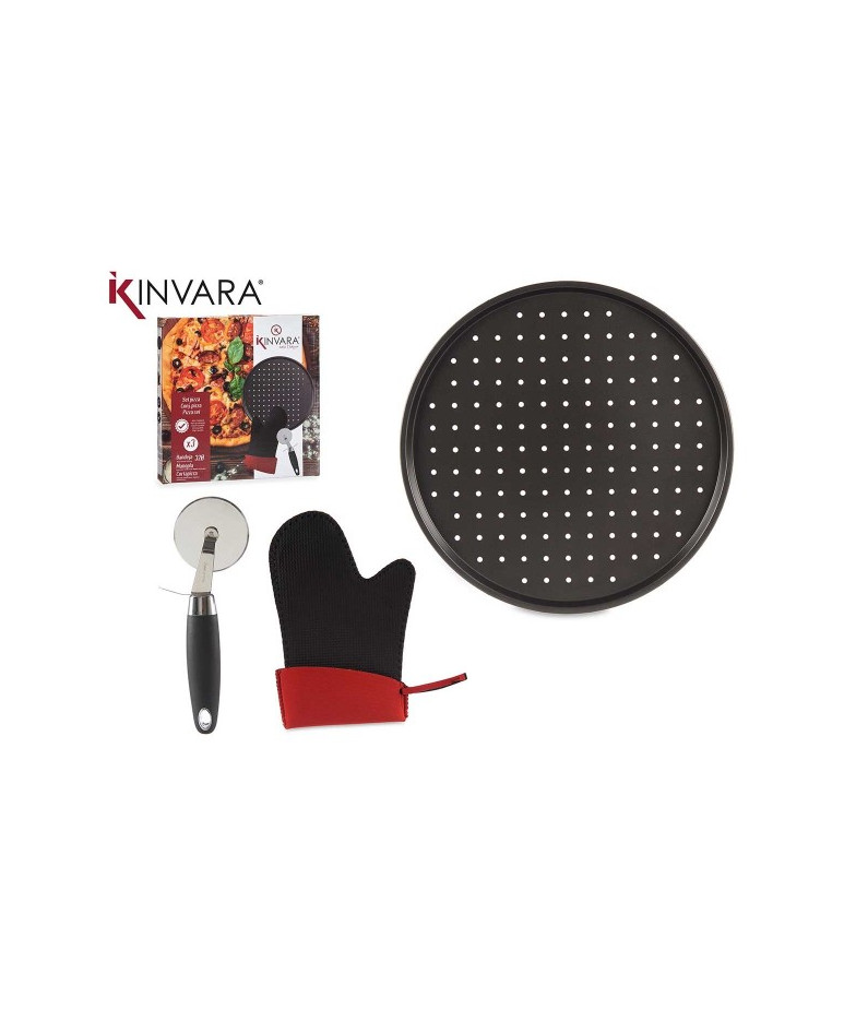 3D pizza set (mold, pizza cutter, oven mitt) 89954