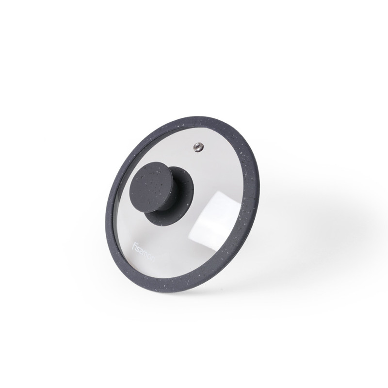 Lid ARCADES 16 cm with GREY marble silicone rim (glass), art. 9909