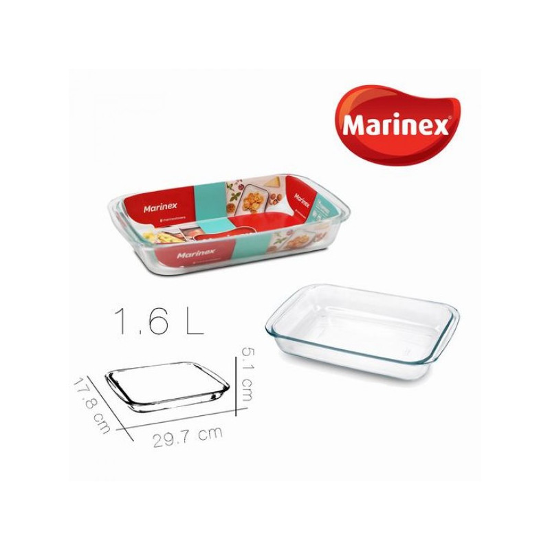 Forma cepšanai stikla 1.6L 29.5*18*5cm Marinex