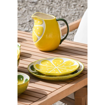 Plakans trauks Home ESPRIT Dzeltens Zaļš Keramika Citrona 22,5 x 22,5 x 2,5 cm (2 gb.)