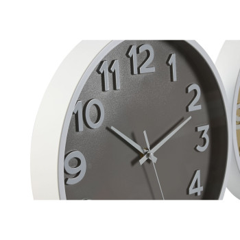 Wall Clock Home ESPRIT Blue White Pink Mustard PVC 30 x 4 x 30 cm (3 Units),,,