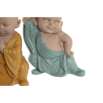 Декоративная фигура DKD Home Decor Синий Розовый Жёлтый Смола Монах (8 x 5,5 x 12,7 cm) (3 штук)