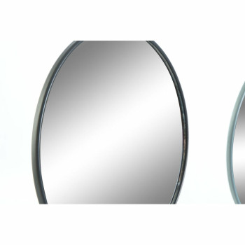 Sieninis veidrodis DKD Home Decor Metalinis Tamsiai pilka Šviesiai pilka 2 vnt. (17 x 17 x 27,7 cm),,,