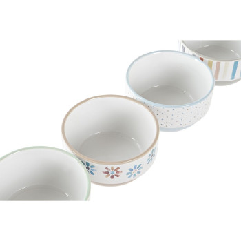 Kausside komplekt DKD Home Decor Keraamika 460 ml 12 x 12 x 6,5 cm (4 Ühikut)