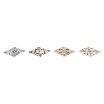 Paliktņi DKD Home Decor Flīze 4 gb. (10,8 x 10,8 x 0,7 cm)