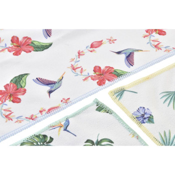 Virtuvės šluostė DKD Home Decor Pilka Tropinis 3 Dalys,,,
