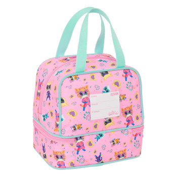 Lõunasöögikarp SuperKitties Roosa Türkiissinine 20 x 20 x 15 cm