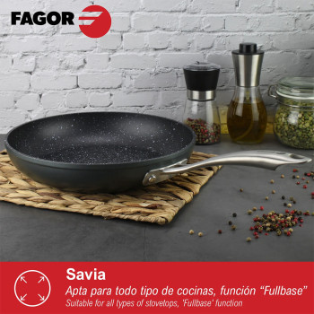 Panna Fagor Savia Stiprināts alumīnijs Pelēks Ø 24 cm