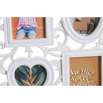 Photo frame DKD Home Decor 8 photos Crystal White PP (58 x 2 x 37,5 cm) (2 Units),,,