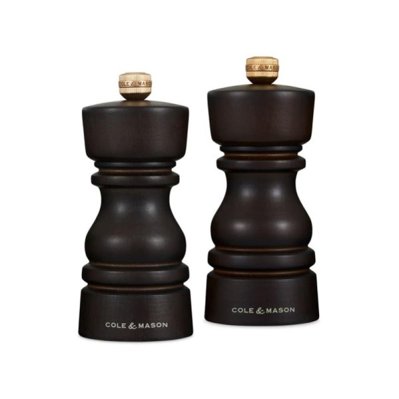 LONDON PIPARU/SĀLS MILL  SET.2PC..,13CM, TUMŠĀS ŠOKOLĀDES WOOD   KR., Cole and Mason