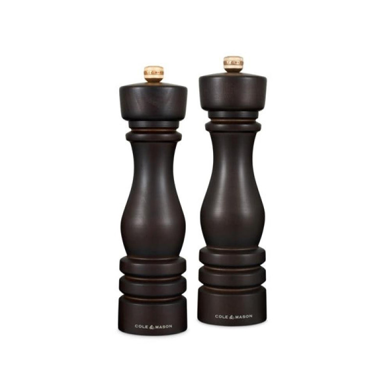 LONDON PIPARU/SĀLS MALĒJU KOMPL.2GAB.,22CM, TUMŠĀS ŠOKOLĀDES KOKA KR., Cole and Mason