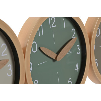 Wall Clock Home ESPRIT Brown Green Grey polystyrene 30 x 4 x 30 cm (3 Units),,,