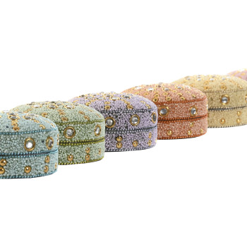 Lādīte Home ESPRIT Dzeltens Oranžs Rozā Ceriņš Alumīnijs 10 x 10 x 5 cm (6 gb.),,,