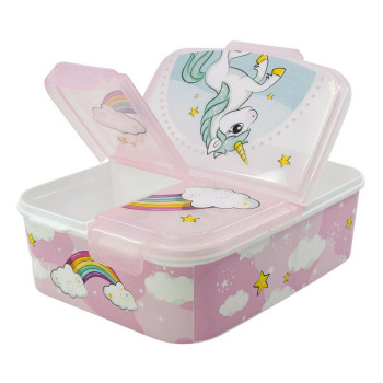 Lõunakarp Söögiriistade Sektsiooniga Stor Unicorn Rainbow (6,7 x 16,5 x 19,5 cm)