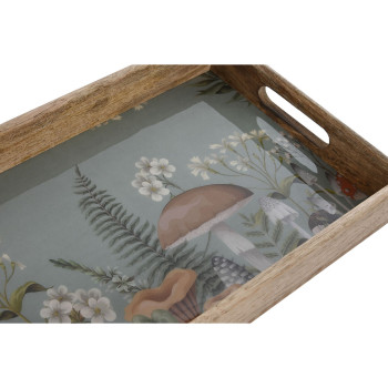 Padėklų rinkinys Home ESPRIT Mėlyna Natūralus Mango mediena 43,5 x 27 x 5,5 cm (2 vnt.)