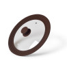 Multi-size lid TRIPLEX 24/26/28 cm with DARK BROWN marble silicone rim (glass)