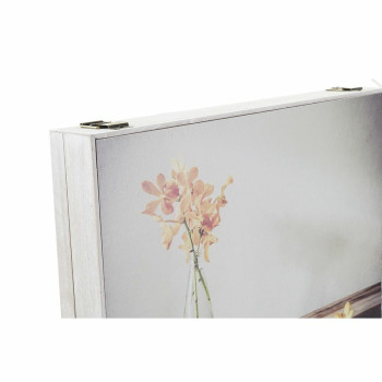 Декоративный шкафчик DKD Home Decor Жёлтый Бежевый Розовый Деревянный MDF Цветы Кувшин бухгалтер (2 штук)