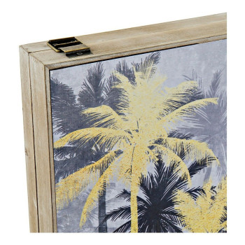 Dekoratyvinė spintelė DKD Home Decor Juoda Auksinis Medžio MDF Delnai Tropinis Skaitliukas (2 vnt.),,,
