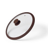 Lid ARCADES 24 cm with DARK BROWN marble silicone rim (glass)