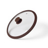 Lid ARCADES 26 cm with DARK BROWN marble silicone rim (glass)
