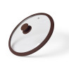 Lid ARCADES 28 cm with DARK BROWN marble silicone rim (glass)