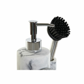 Kaks-ühes seebidosaator köögivalamule DKD Home Decor Vaik Roostevaba teras 12,6 x 11,4 x 18,6 cm