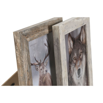 Fotoraam Home ESPRIT Valge Naturaalne Kristall polüstüreen Skandinaavia 19,5 x 2 x 24,5 cm (2 Ühikut),,,