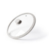 Lid ARCADES 24 cm with LIGHT GREY marble silicone rim (glass)