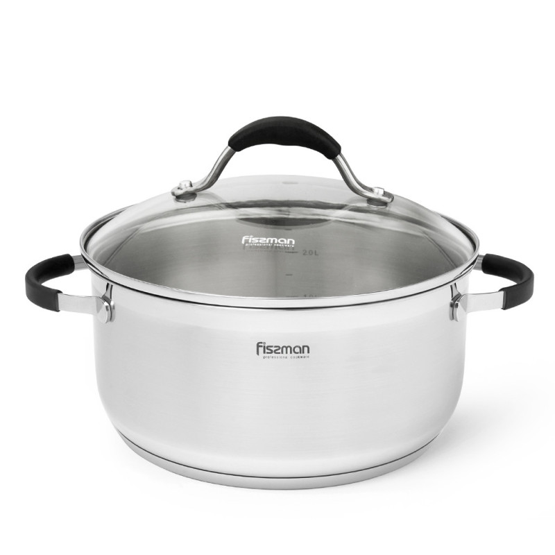 Stockpot MAGNIFICA 24x11.5 cm / 5.1 LTR with highdome glass lid (stainless steel)
