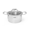Stockpot MIRANDA 18x10 cm / 2.6 LTR with glass lid (stainless steel)